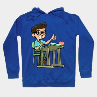 Boy at school desk Hoodie